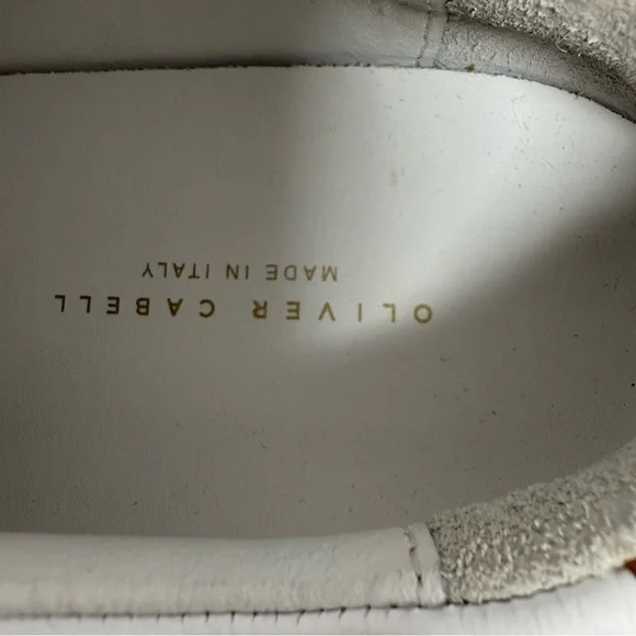 ❤️Oliver Cabell Low 1 Marsala White and Gray Leather Sneakers.  Size 38/US 8. - Picture 11 of 15